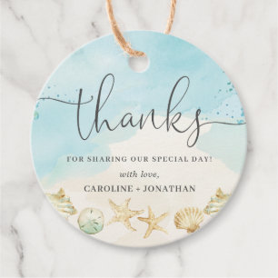 Beach Ocean Destination Wedding Thank You Favour Favour Tags