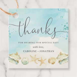 Beach Ocean Destination Wedding Thank You  Favour Tags