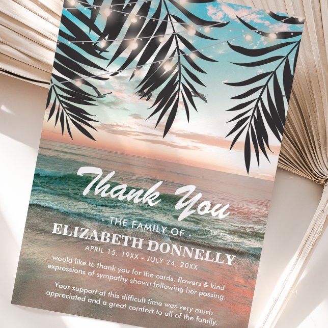 Beach Ocean Funeral Thank You Card (Creator Uploaded)