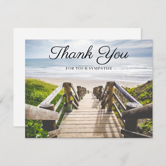 Beach Ocean Funeral Thank You Note (Front/Back)