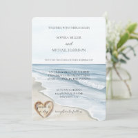 Beach Ocean Heart Sand Wedding