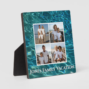 Beach ocean lake water personalize photo template plaque