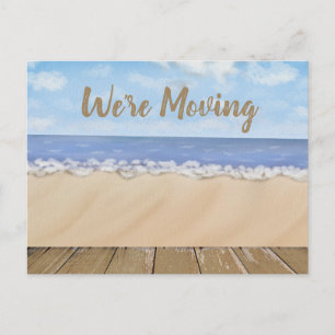 Beach Ocean Landscape Change Address Announcement Postcard