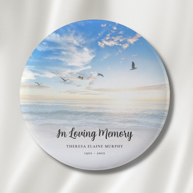 Beach Ocean Memorial or Funeral Tribute 6 Cm Round Badge (Creator Uploaded)