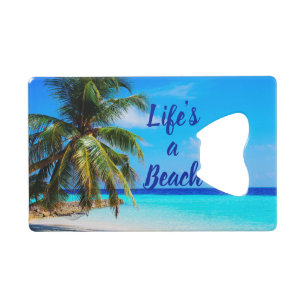 Beach ocean Palm tree Life is a beach Can Cooler