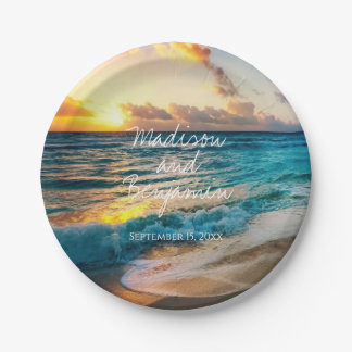 Beach Ocean Personalised Wedding Cake Plates
