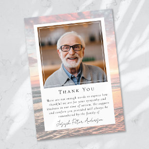 Beach Ocean Photo Keepsake Funeral Memorial Thank You Card