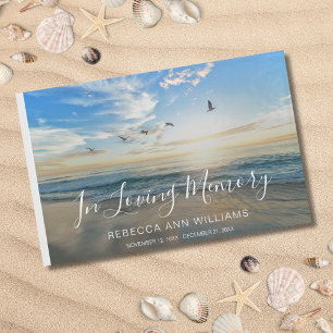 Beach Ocean Photo Memorial or Funeral Guest Book