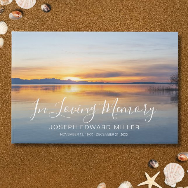 Beach Ocean Photo Memorial or Funeral Guest Book (Creator Uploaded)