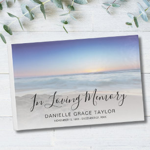 Beach Ocean Photo Memorial or Funeral Guest Book