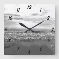 Beach Ocean Sea Abstract Black White Simple Scenic