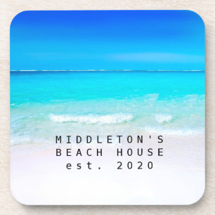 Beach Ocean Sea and Sand Blue Aqua Personal Family Coaster