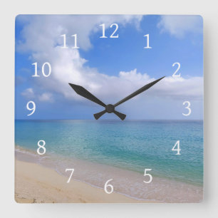 Beach Ocean Sea Photo 200 Square Wall Clock