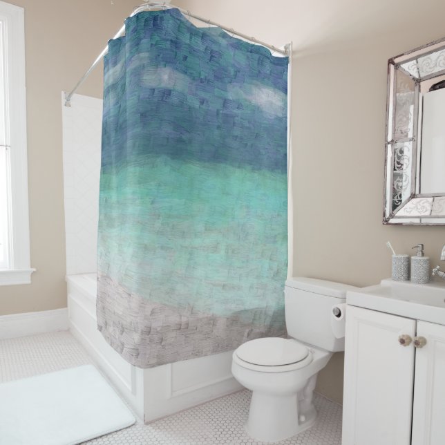 Beach Ocean Sea View 289 art Shower Curtain (In Situ)