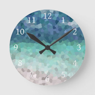 Beach Ocean Sea View 290 Mosaic Round Clock