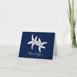 Beach Ocean Starfish Couple Thank You Card