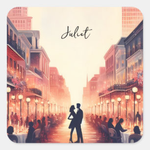 Beach Ocean Summer New Orleans Bridal Shower Square Sticker