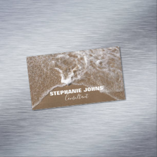 Beach Ocean Tropical Custom Name Consultant Trendy Magnetic Business Card