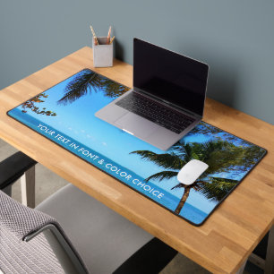 Beach Ocean View Palm Trees or Your Photo Desk Mat
