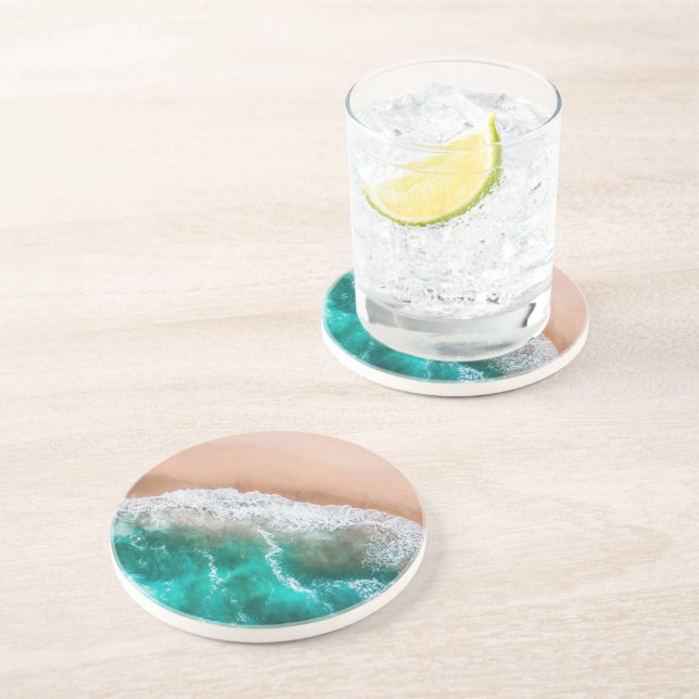 Beach ocean water on seashore sand tropical summer coaster (Side)