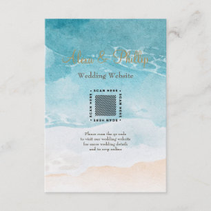 Beach, Ocean Watercolor Background Enclosure Cards