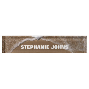 Beach Ocean Waves Water Monograms Custom Name Gift Nameplate