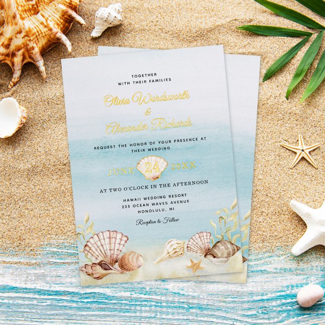 Beach Ocean Wedding Elegant Gold (Creator Uploaded)