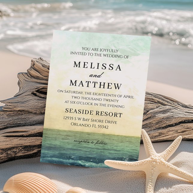 Beach Ocean Wedding Invitation (Creator Uploaded)