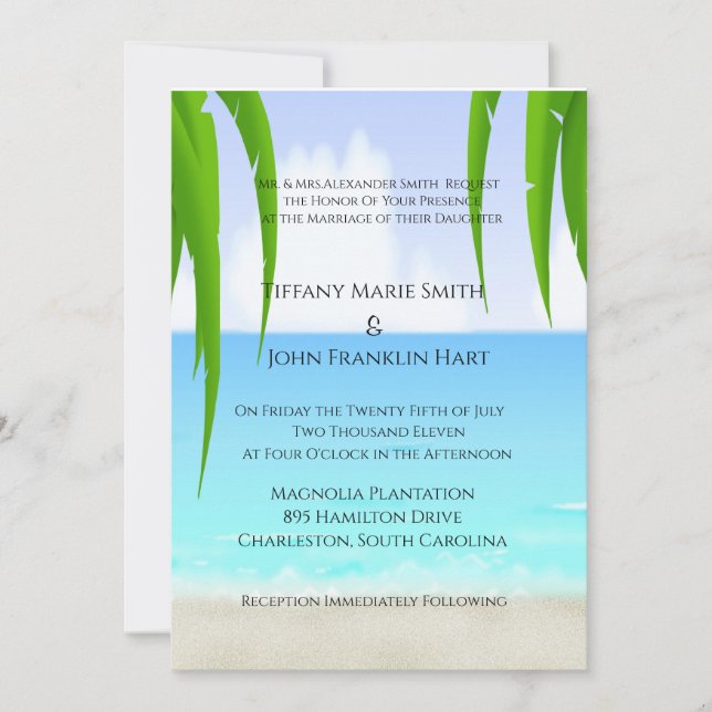 Beach/Ocean Wedding Invitations (Front)