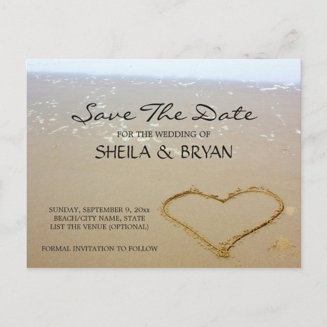 Beach Ocean Wedding Save The Date Post Card (Front)