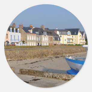 Beach of Saint-Vaast-la-Hougue in France Classic Round Sticker