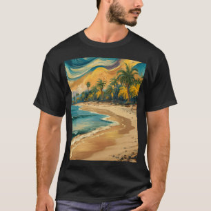 Beach,oil paint. T-Shirt
