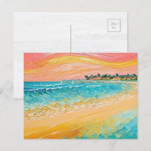 Beach Oil Painting Digital Art 1 Postcard