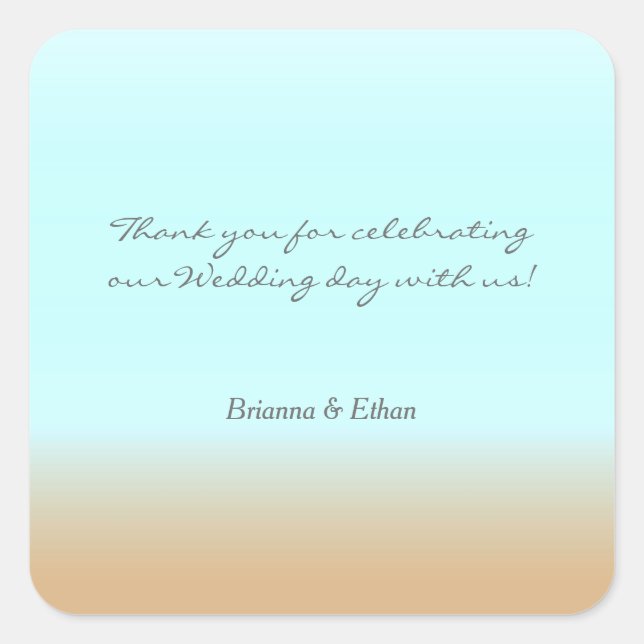 Beach Ombre Elegant Favour Stickers (Front)