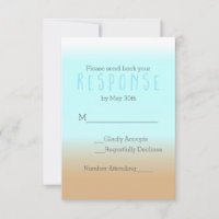 Beach Ombre Elegant RSVP Response Card Invitation