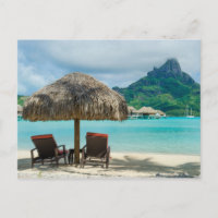 Beach on Bora Bora postcard
