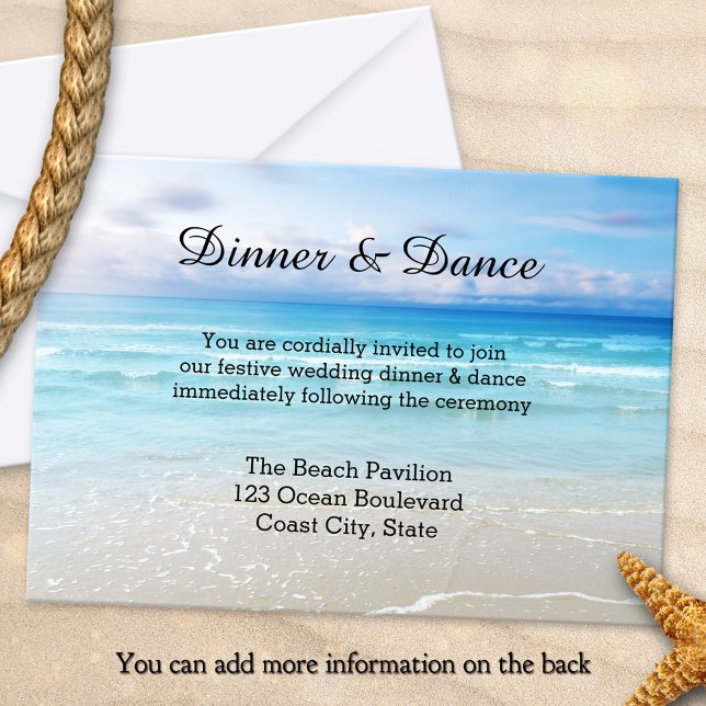Beach or Destination Wedding Insert Invitation (Beach or destination wedding insert invitation template with additional information for your guests)