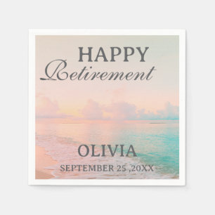 Beach or Summer Theme Retirement Party Napkin