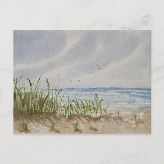 Beach painting  invitation postcard (Front)