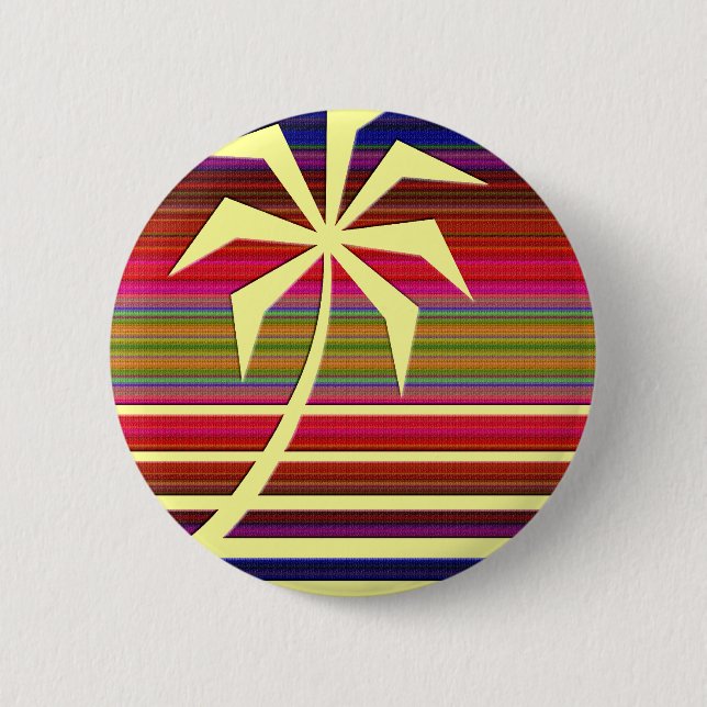 Beach Palm #1 6 Cm Round Badge (Front)