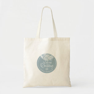 Beach Palm Leaf Dusty Blue Wedding Welcome Bag