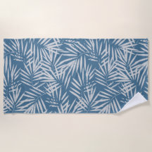 Beach Palm Leaves in Blue