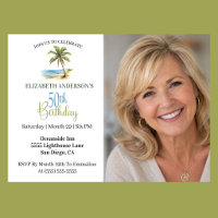 Beach Palm Tree 50th Birthday Photo