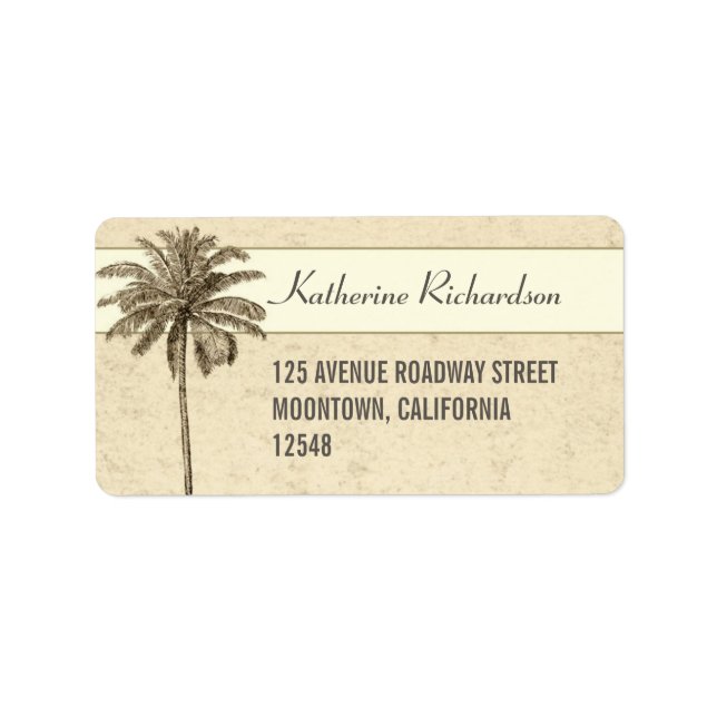 beach palm tree address labels (Front)