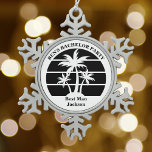 Beach Palm Tree Bachelor Party Groomsmen<br><div class="desc">Cool black palm trees on a stylish custom bachelor party or groomsmen Christmas ornament. Customise these cool favours for your destination wedding. They are perfect for the whole bridal party to bring to an island getaway rehearsal dinner or for a maid of honour or best man.</div>