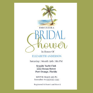 Beach Palm Tree Bridal Shower Invitation