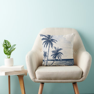 Beach Palm Tree Decorative Pillow