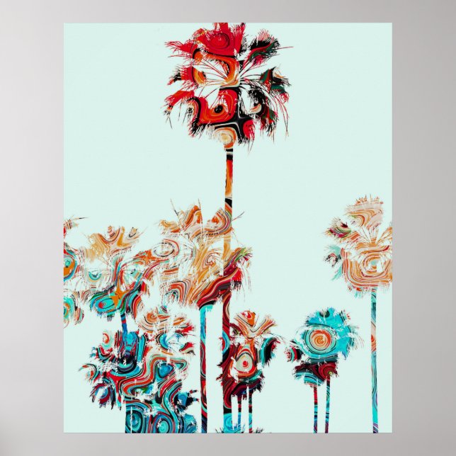 Beach Palm Tree Design 243 Poster (Front)