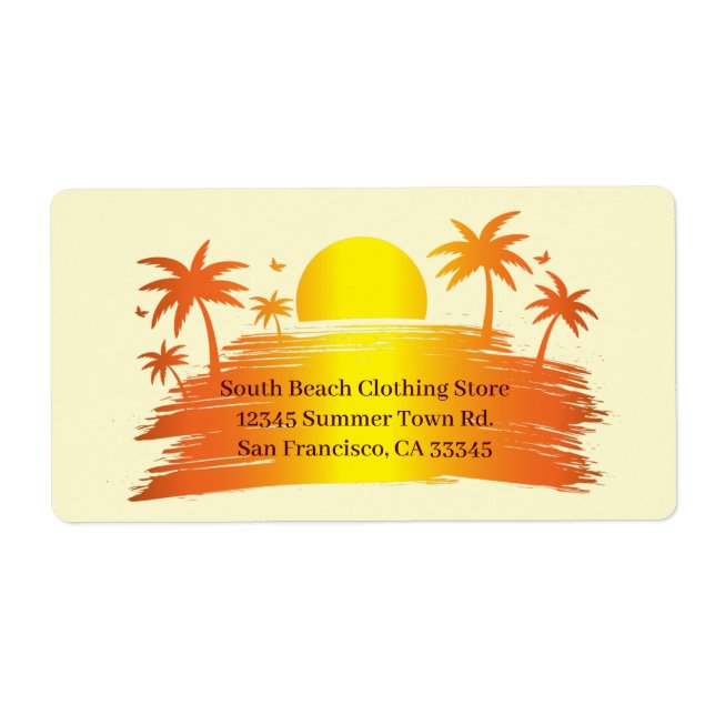 Beach Palm Tree Sunset Tropical Personal Business (Front)