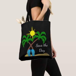 Beach Palm Trees and Flip-Flops Tote Bag